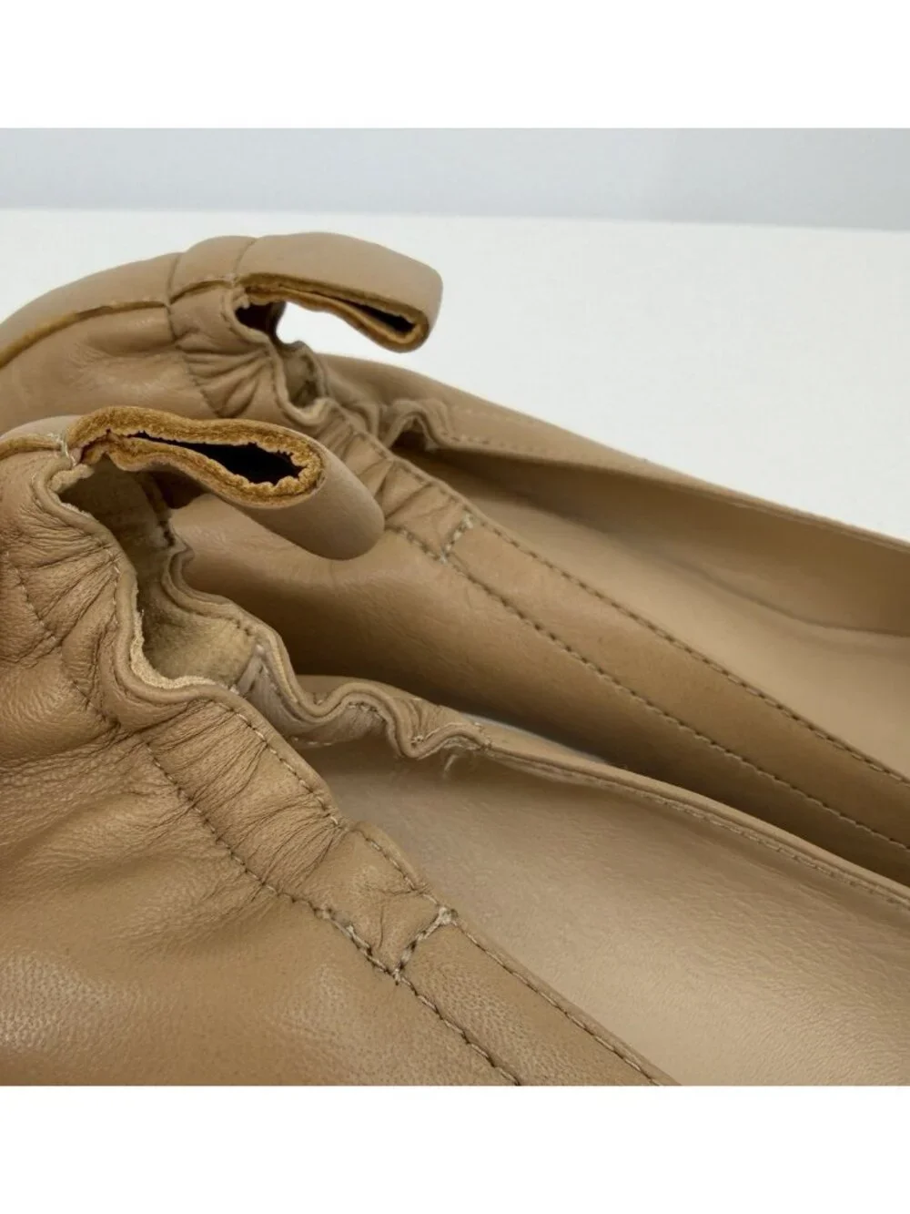 Everlane Italian Leather Day Heel Light Taupe 10 Women's Elastic Back Comfort